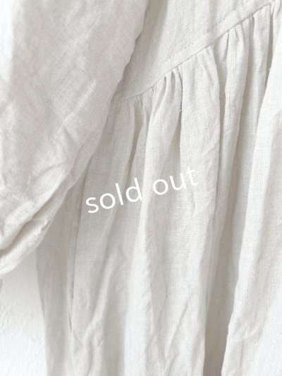 画像6: MARCHE' DE SOEUR／オランダリネン ギャザーワンピース・生成り