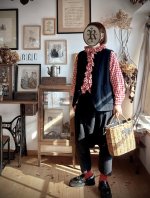 画像13: MARCHE' DE SOEUR／フローフリルブラウス・赤ギンガム (13)