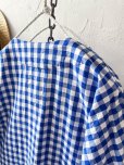 画像9: MARCHE' DE SOEUR／スキッパーギャザーワンピース・青ギンガム (9)