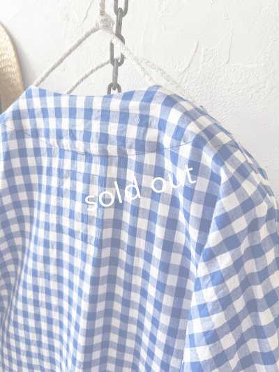 画像9: MARCHE' DE SOEUR／スキッパーギャザーワンピース・青ギンガム