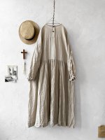 画像8: MARCHE' DE SOEUR／オランダリネン ギャザーワンピース・生成り (8)