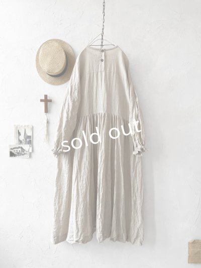 画像8: MARCHE' DE SOEUR／オランダリネン ギャザーワンピース・生成り