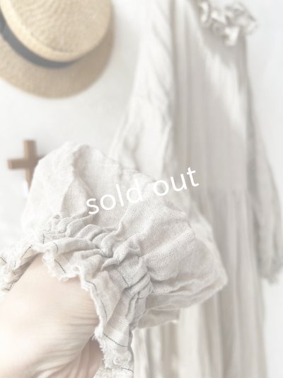 画像6: MARCHE' DE SOEUR／オランダリネン ラッフルギャザーワンピース・生成り