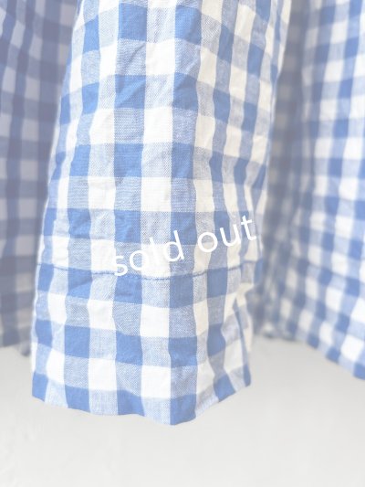 画像7: MARCHE' DE SOEUR／スキッパーギャザーワンピース・青ギンガム