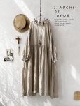 画像1: MARCHE' DE SOEUR／オランダリネン ラッフルギャザーワンピース・生成り (1)