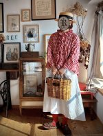 画像10: MARCHE' DE SOEUR／フローフリルブラウス・赤ギンガム (10)