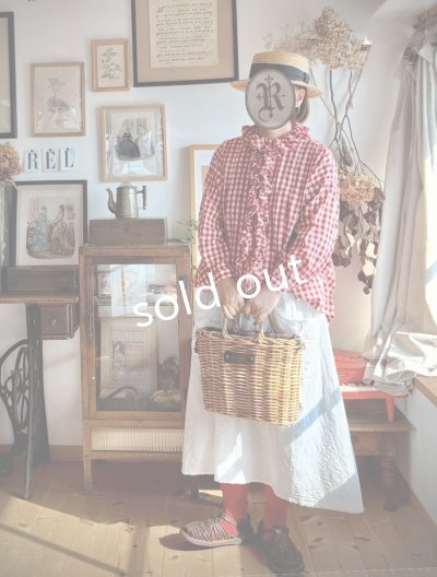 画像10: MARCHE' DE SOEUR／フローフリルブラウス・赤ギンガム