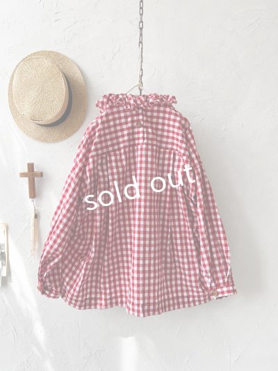 画像7: MARCHE' DE SOEUR／フローフリルブラウス・赤ギンガム