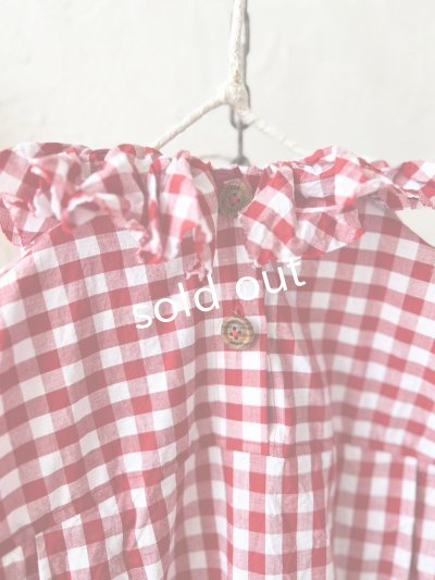 画像8: MARCHE' DE SOEUR／フローフリルブラウス・赤ギンガム