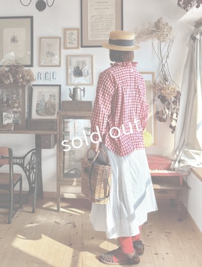 画像14: MARCHE' DE SOEUR／フローフリルブラウス・赤ギンガム
