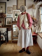 画像11: MARCHE' DE SOEUR／タックフリルカラーブラウス・赤ギンガム (11)