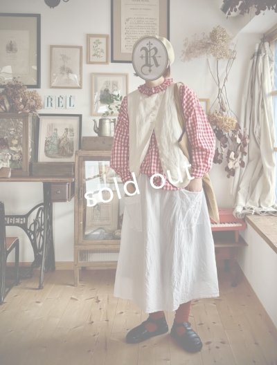 画像11: MARCHE' DE SOEUR／タックフリルカラーブラウス・赤ギンガム