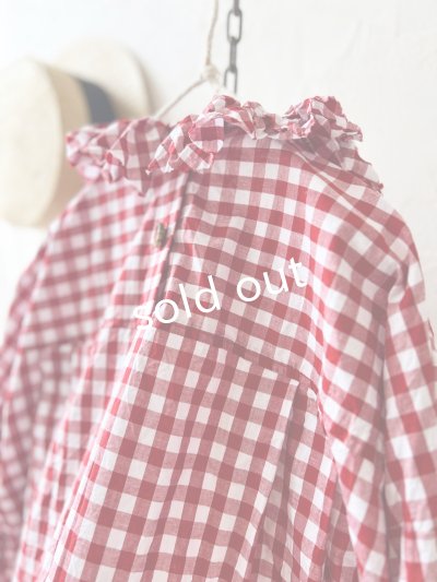 画像9: MARCHE' DE SOEUR／フローフリルブラウス・赤ギンガム