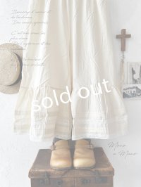 manoamano /レース&ピンタックペチパンツ・生成り