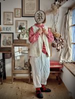 画像9: MARCHE' DE SOEUR／タックフリルカラーブラウス・赤ギンガム (9)