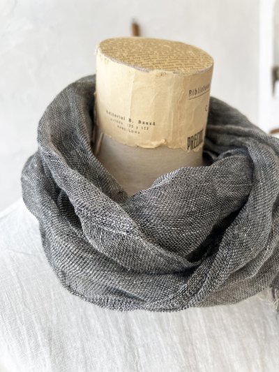 画像3: Branch m'／リネンガーゼストール・ブラック