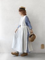 画像11: MARCHE' DE SOEUR／スキッパーギャザーワンピース・青ギンガム (11)