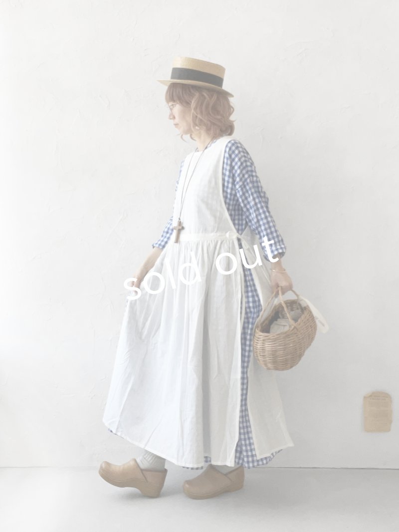 画像11: MARCHE' DE SOEUR／スキッパーギャザーワンピース・青ギンガム (11)