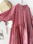 画像8: MARCHE' DE SOEUR／スキッパーギャザーワンピース・赤ギンガム (8)