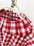 画像3: MARCHE' DE SOEUR／タックフリルカラーブラウス・赤ギンガム (3)