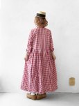 画像13: MARCHE' DE SOEUR／スキッパーギャザーワンピース・赤ギンガム (13)