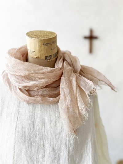 画像2: Branch m'／リネンガーゼストール・ライトピンク