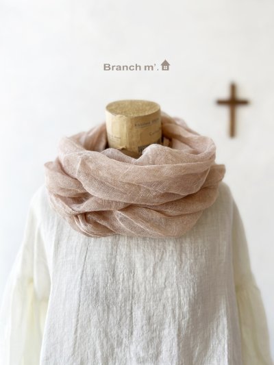 画像1: Branch m'／リネンガーゼスヌード・ライトピンク