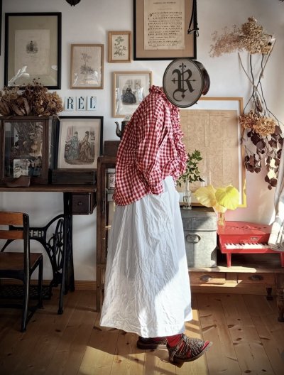 画像9: MARCHE' DE SOEUR／ポケットスカート・赤ギンガム