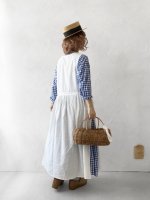 画像12: MARCHE' DE SOEUR／スキッパーギャザーワンピース・青ギンガム (12)