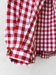画像4: MARCHE' DE SOEUR／タックフリルカラーブラウス・赤ギンガム (4)