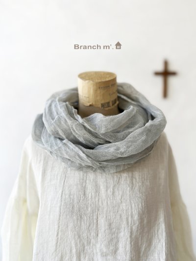 画像1: Branch m'／リネンガーゼスヌード・ライトブルー