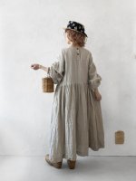 画像14: MARCHE' DE SOEUR／オランダリネン ギャザーワンピース・生成り (14)
