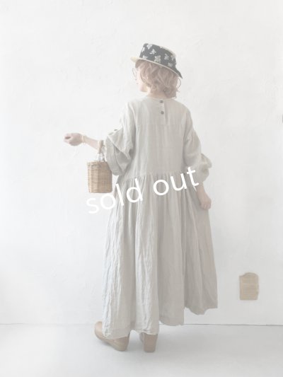 画像14: MARCHE' DE SOEUR／オランダリネン ギャザーワンピース・生成り