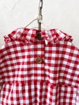 画像8: MARCHE' DE SOEUR／タックフリルカラーブラウス・赤ギンガム (8)