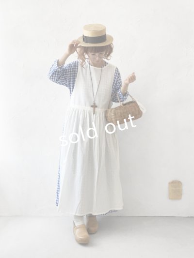 画像10: MARCHE' DE SOEUR／スキッパーギャザーワンピース・青ギンガム