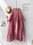 画像2: MARCHE' DE SOEUR／スキッパーギャザーワンピース・赤ギンガム (2)
