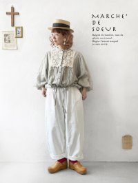 MARCHE' DE SOEUR／大きなバルーン袖のブラウス・うすグレーB