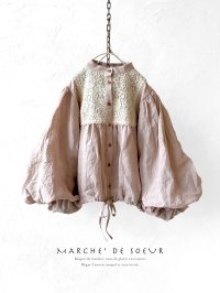MARCHE' DE SOEUR／大きなバルーン袖のブラウス・くすみピンク