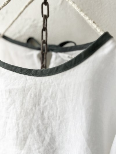 画像2: Crea delice／パイピングりぼんブラウス・オフ