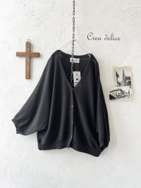 Crea delice／ドルマン袖のカーディガン・チャコール