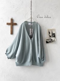 Crea delice／ドルマン袖のカーディガン・ライトブルー