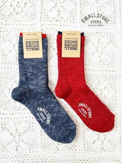 画像1: SMALL STONE／バイカラープレーンソックス
