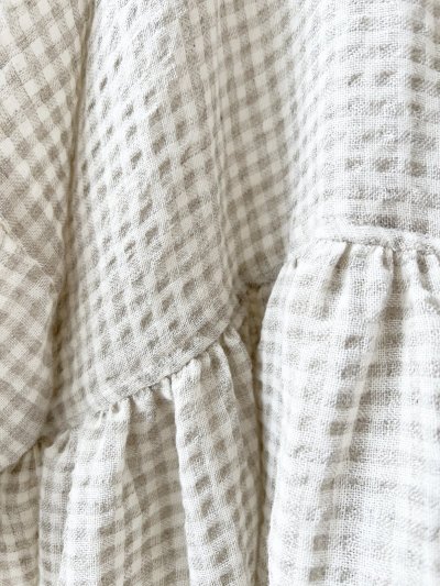 画像6: MARCHE' DE SOEUR／大きなラッフル襟のチュニック・ワッフルベージュに生成り襟