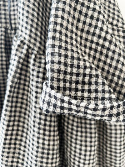 画像5: MARCHE' DE SOEUR／大きなラッフル襟のチュニック・ワッフルブラックに黒ガーゼ襟