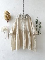画像10: MARCHE' DE SOEUR／大きなラッフル襟のチュニック・ファナージュミルクにワッフルベージュ襟 (10)