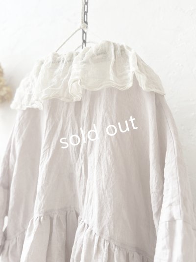 画像11: MARCHE' DE SOEUR／大きなラッフル襟のチュニック・ファナージュピンクに生成り襟