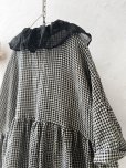 画像11: MARCHE' DE SOEUR／大きなラッフル襟のチュニック・ワッフルブラックに黒ガーゼ襟 (11)
