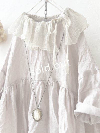 画像2: MARCHE' DE SOEUR／大きなラッフル襟のチュニック・ファナージュピンクに生成り襟