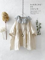 画像1: MARCHE' DE SOEUR／大きなラッフル襟のチュニック・ファナージュミルクに薄グレー襟 (1)
