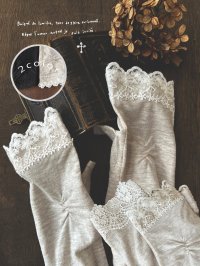 monami／コットンUVセミロングアームカバー・ダブルレース
